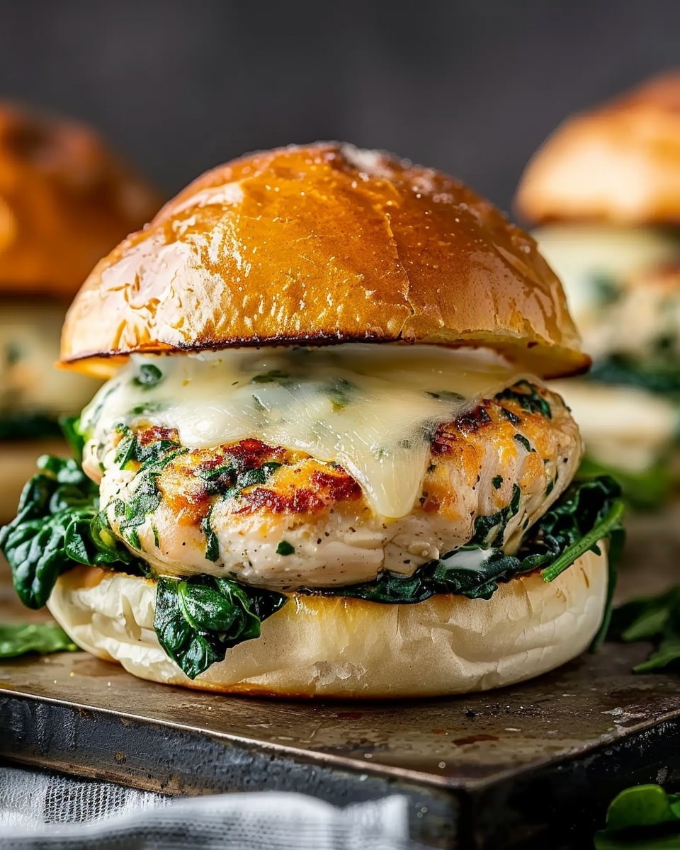 White Cheddar and Spinach Chicken Burgers