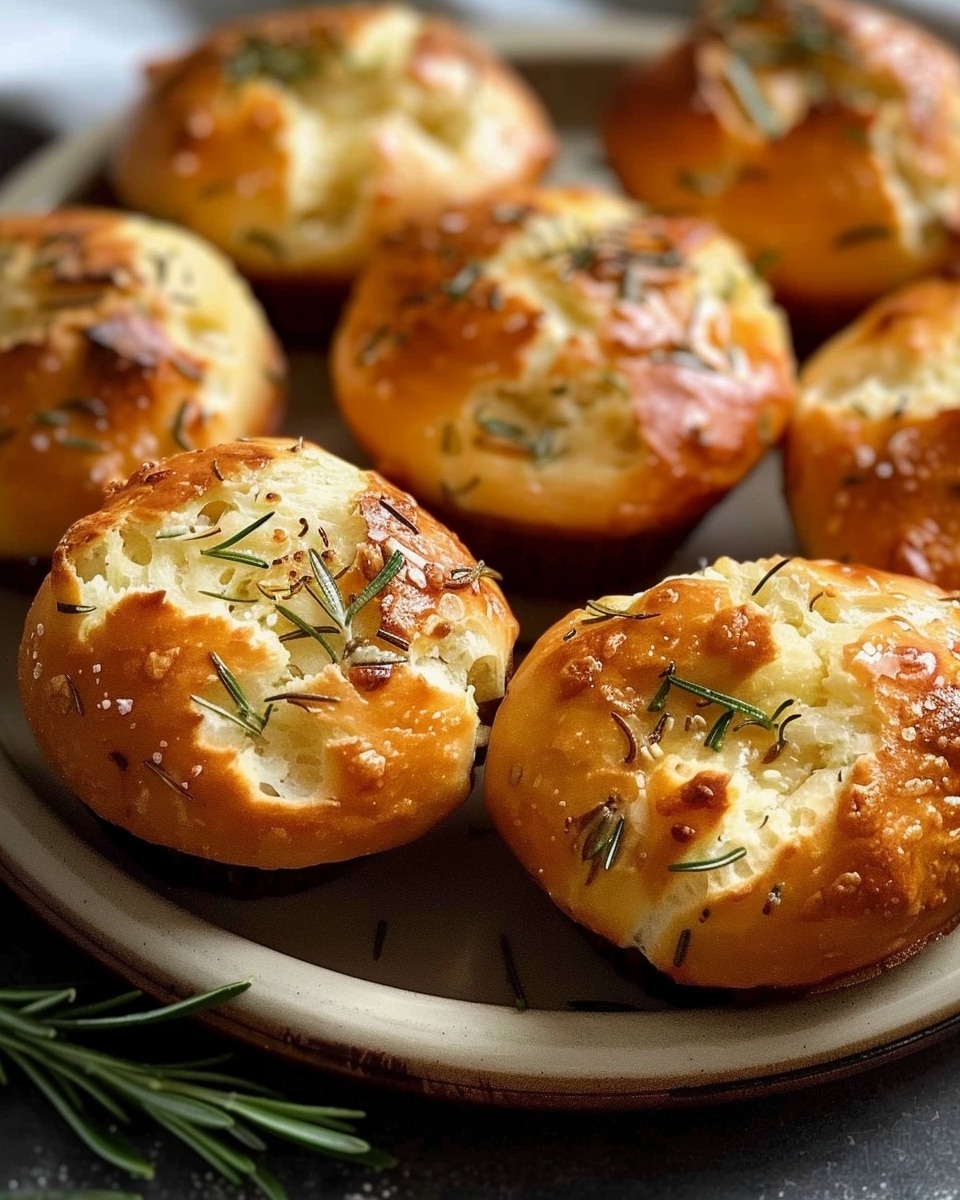 Garlic Rosemary Focaccia Muffins
