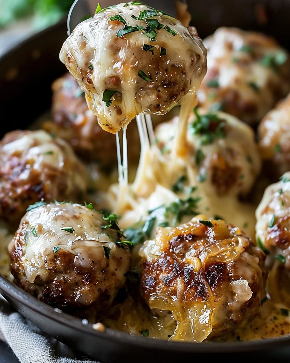 Cheesy French Onion Meatballs