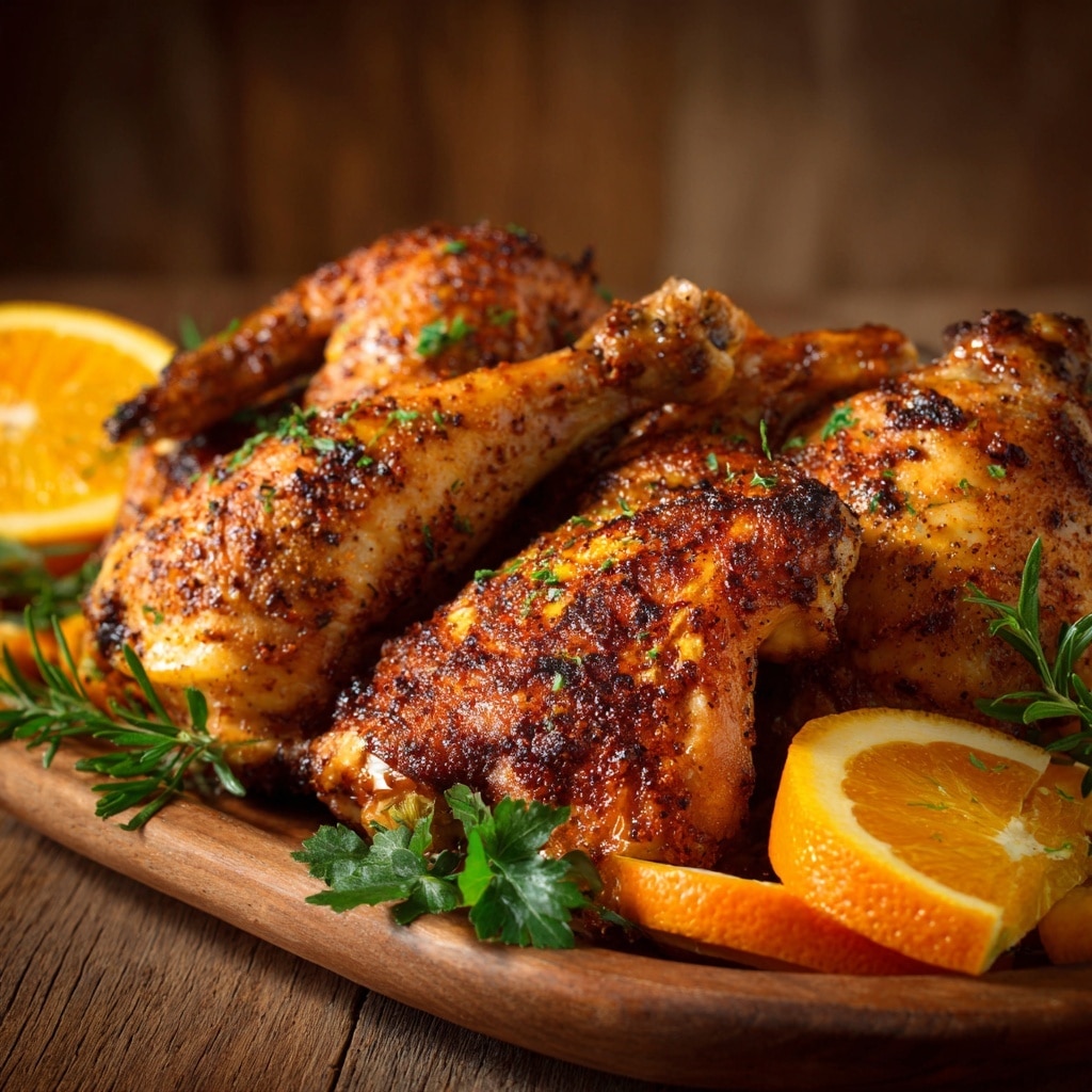 Maple Orange Glazed Chicken Quarters