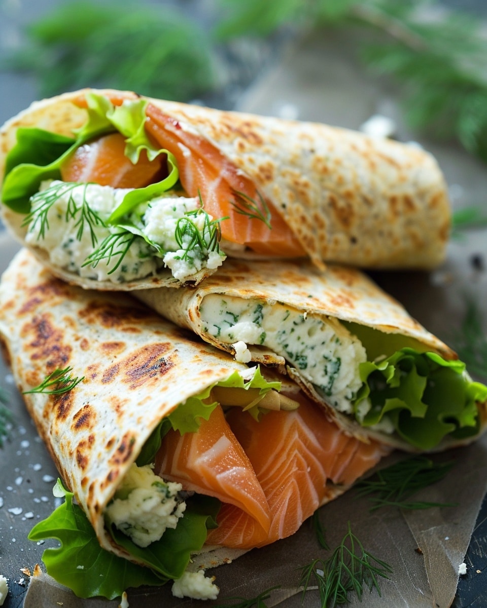 Salmon Wraps with Cottage Cheese