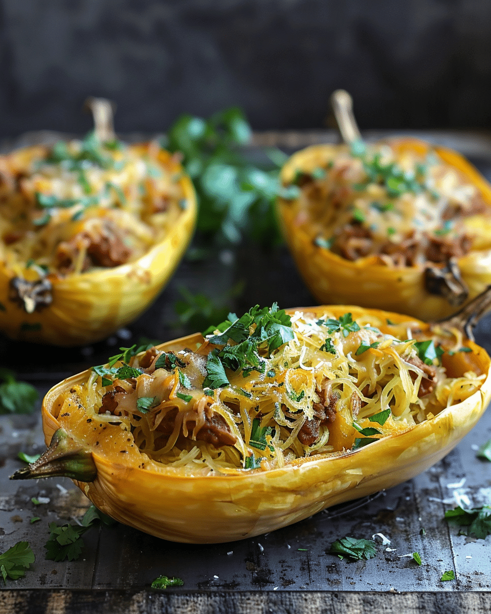 Chili Stuffed Spaghetti Squash