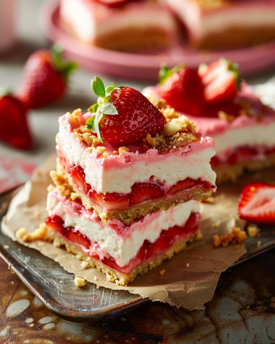 Strawberry Shortcake Cheesecake Bars