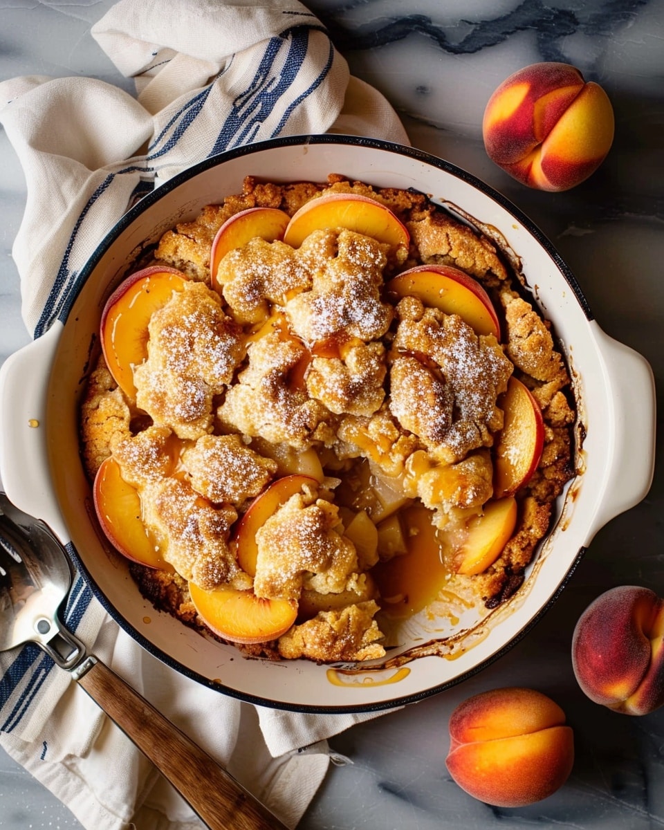 Old-Fashioned Peach Cobbler with Bourbon-Maple Glaze