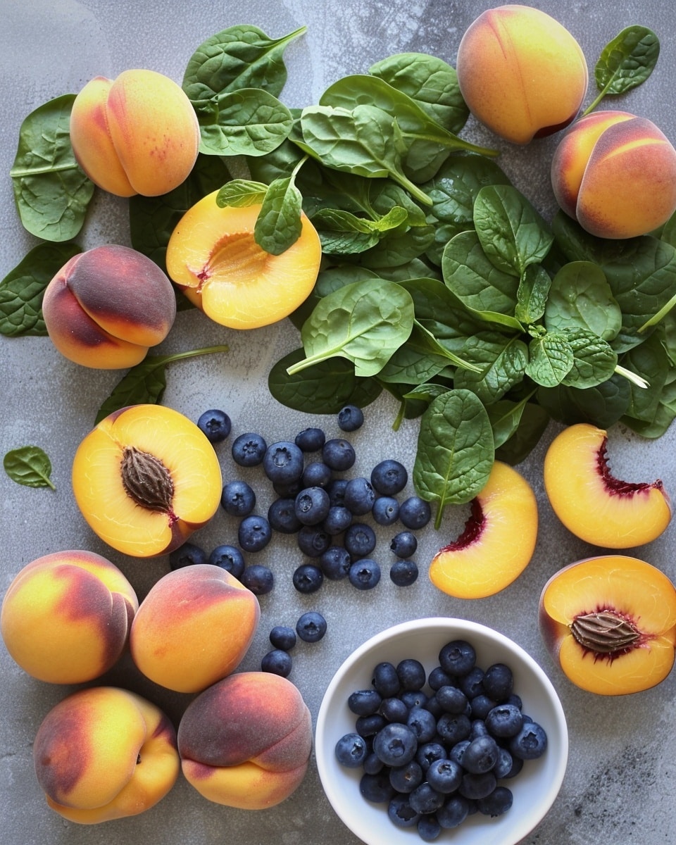 Peach Blueberry Spinach Salad