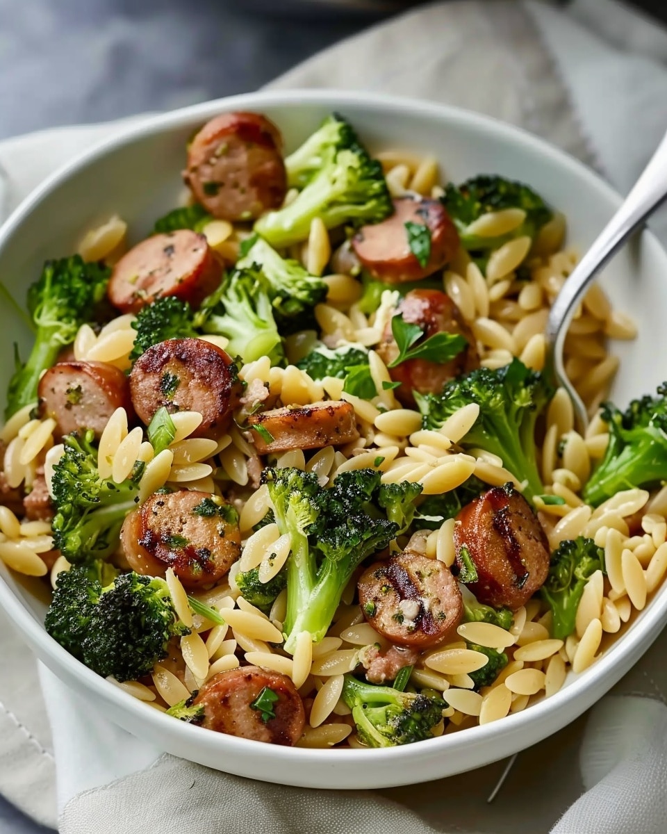 Chicken Sausage and Broccoli Orzo