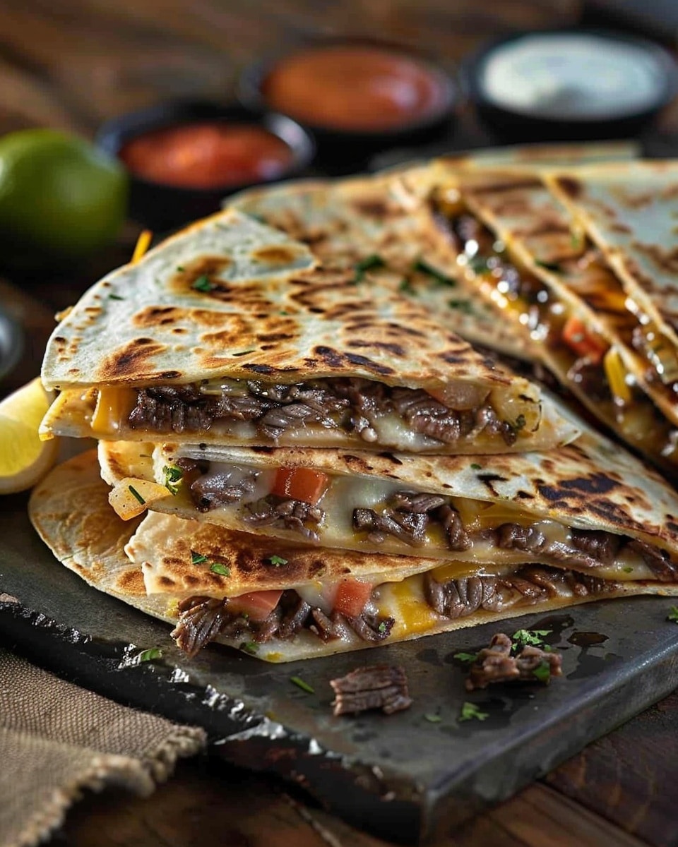 Steak Cheese Quesadillas on Blackstone