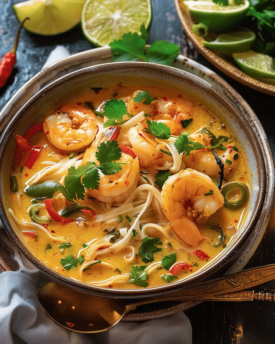 Thai Shrimp Coconut Curry Noodle Soup