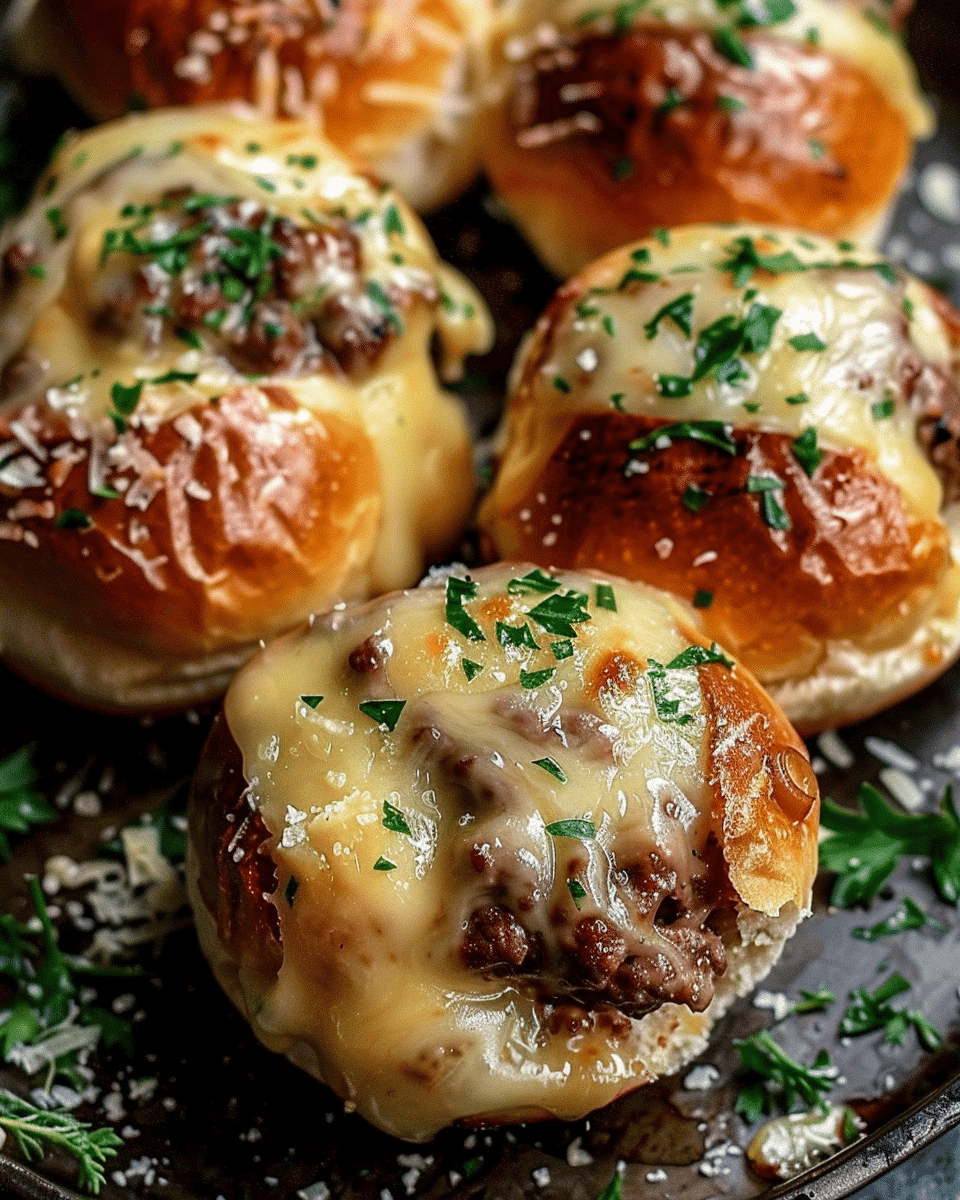 Garlic Parmesan Cheeseburger Bombs