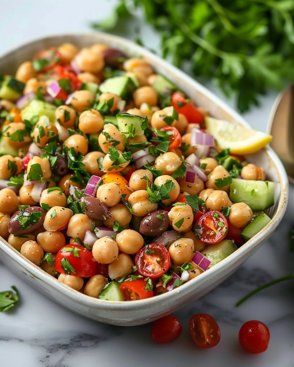 Mediterranean Chickpea Salad with Lemon Vinaigrette