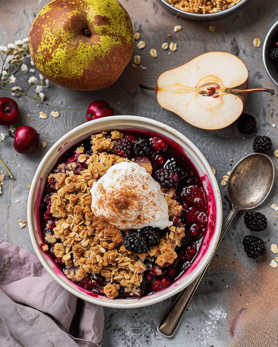 Spiced Pear Berry Crumble
