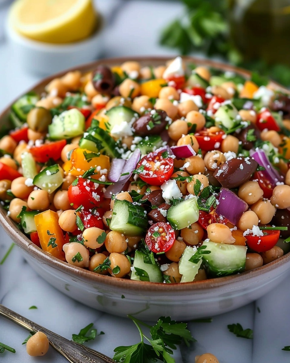 Mediterranean Chickpea Salad with Lemon Vinaigrette
