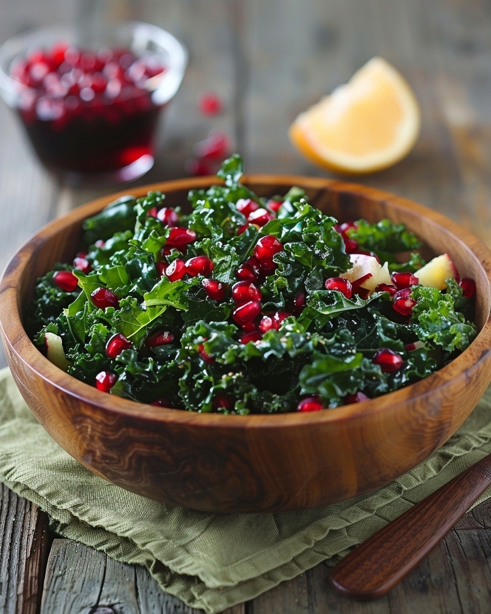 Citrus Pomegranate Kale Salad with Honey-Lemon Vinaigrette