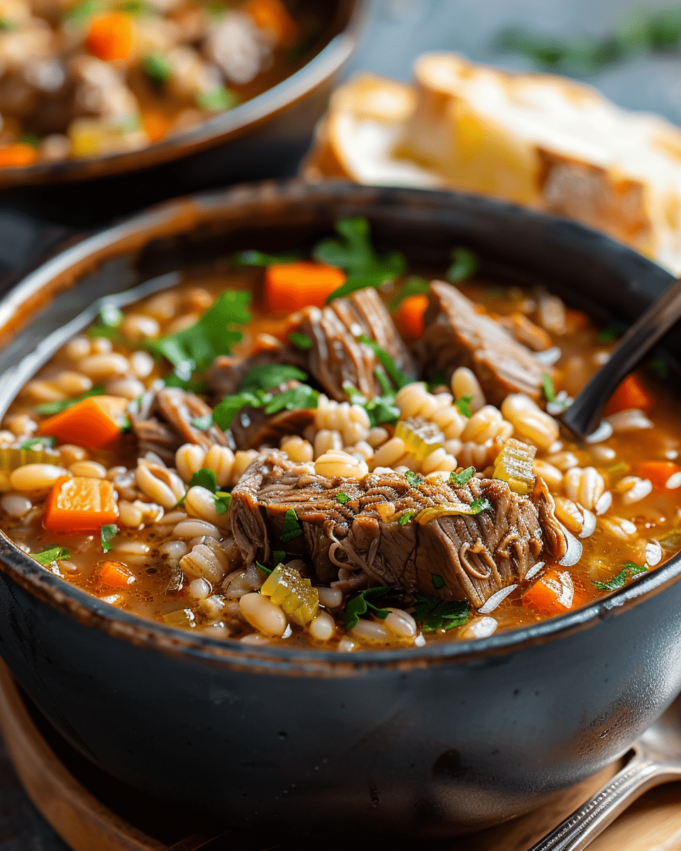 Instant Pot Beef Barley Soup