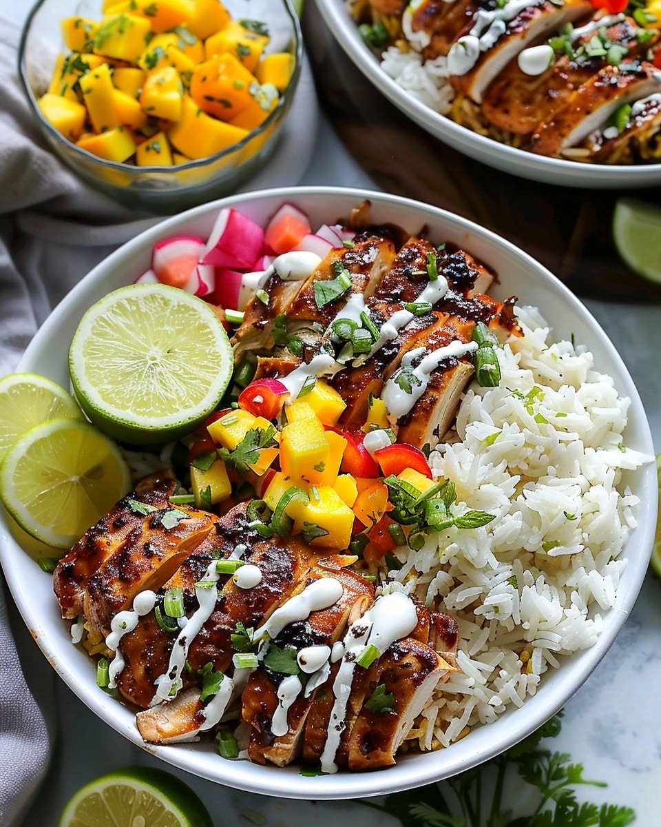 Lemon Honey Garlic Marinated Chicken Rice Bowls