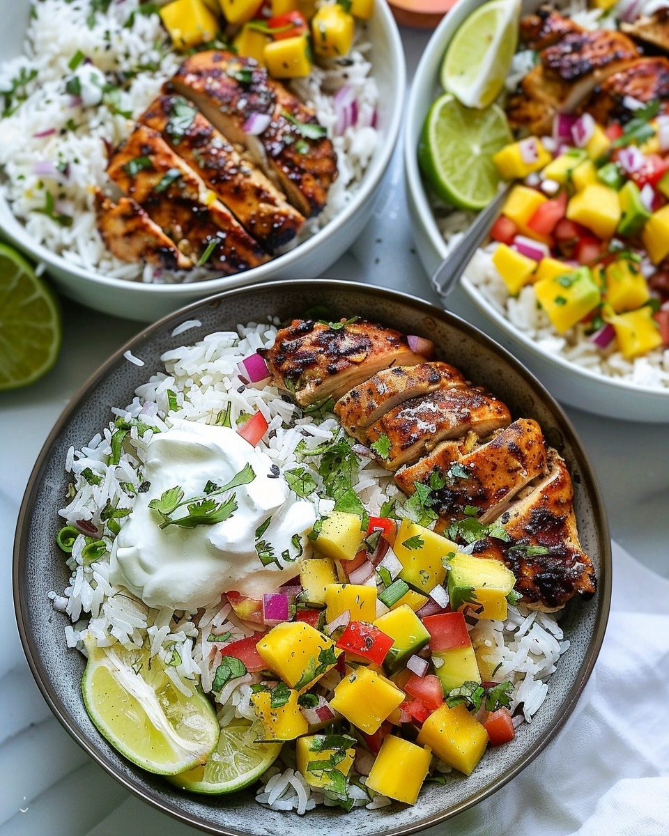 Lemon Honey Garlic Marinated Chicken Rice Bowls