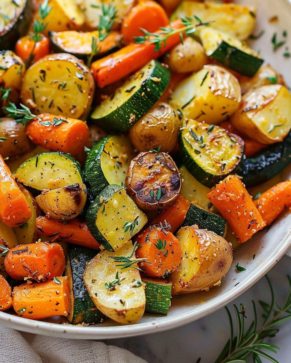 Roasted Vegetables Recipe with Potatoes, Carrots, and Zucchini
