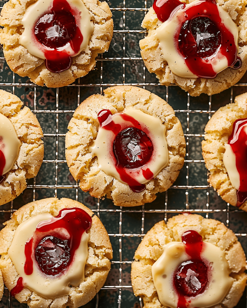 Cherry Bakewell Cookies