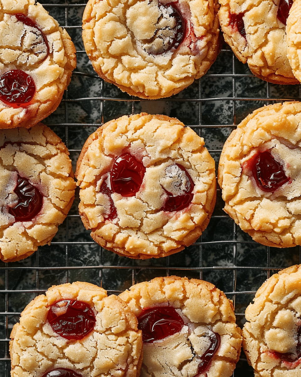 Cherry Bakewell Cookies