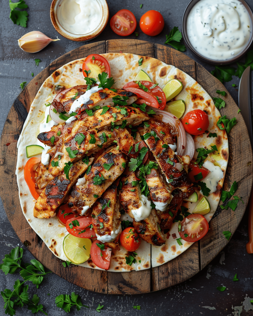 Chicken Shawarma with Creamy Garlic Sauce