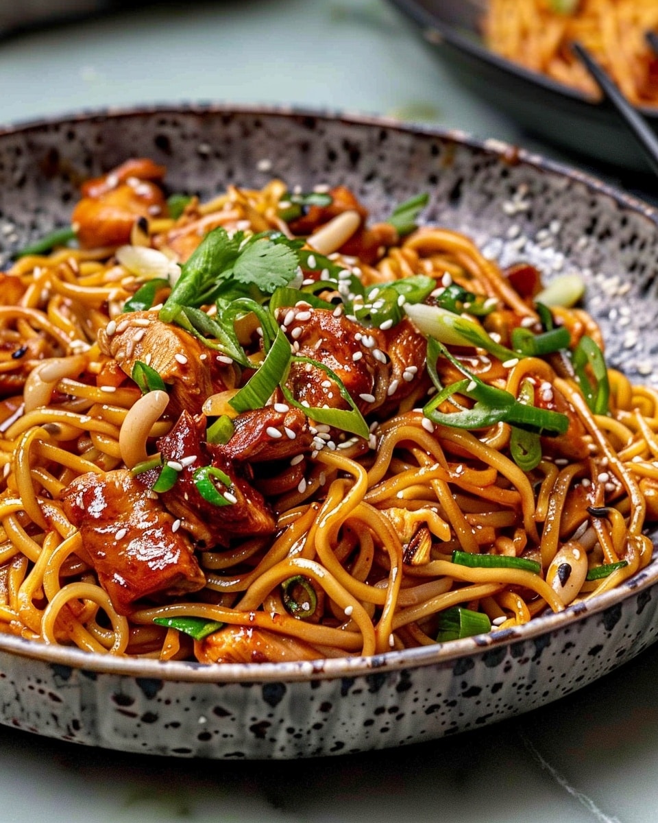 Sticky Garlic Chicken Noodles