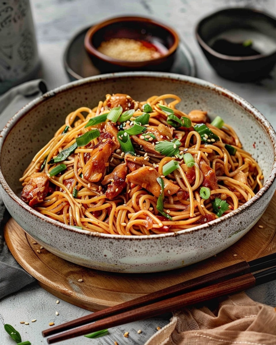 Sticky Garlic Chicken Noodles