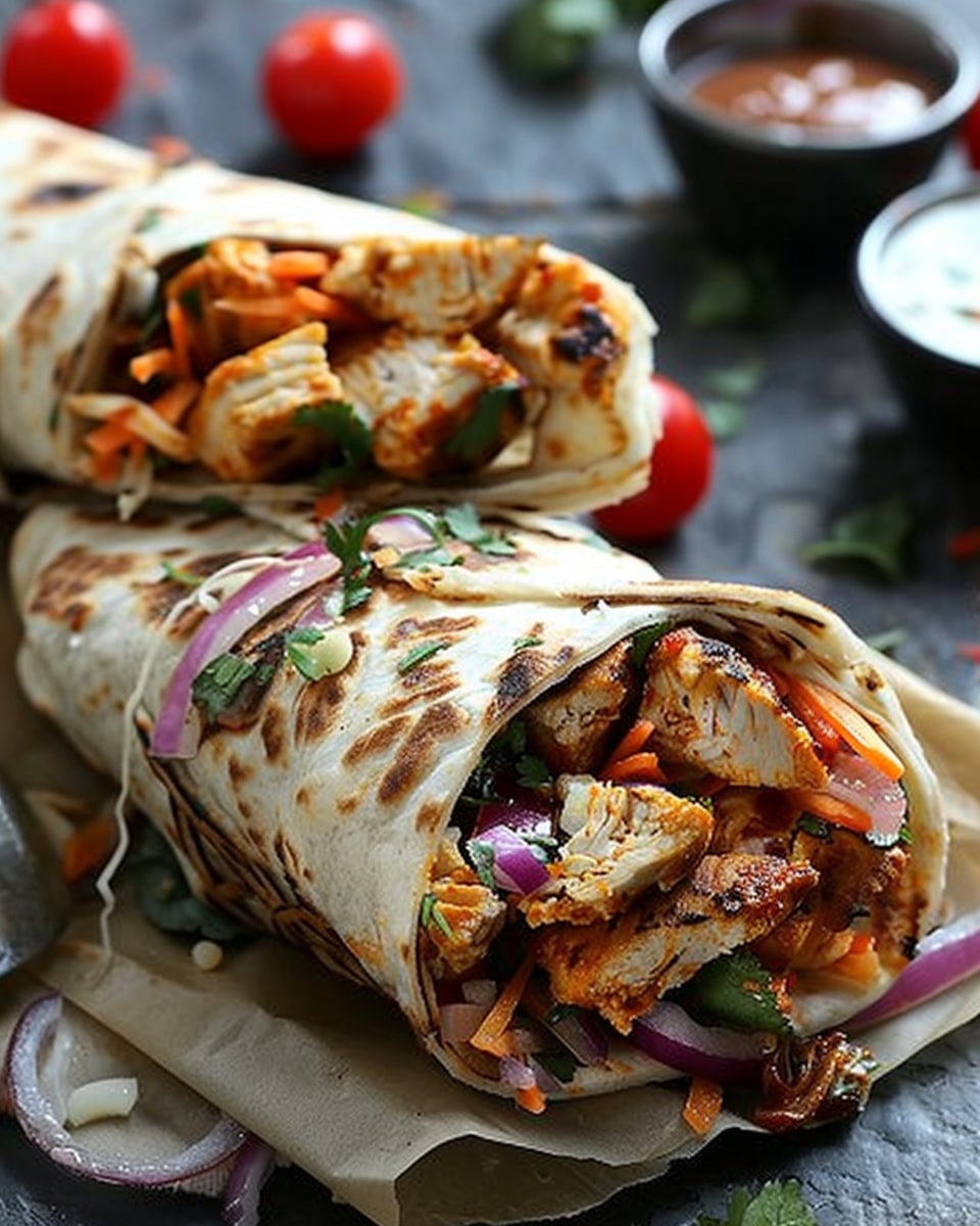 Chicken Shawarma Wrap with Garlic Sauce