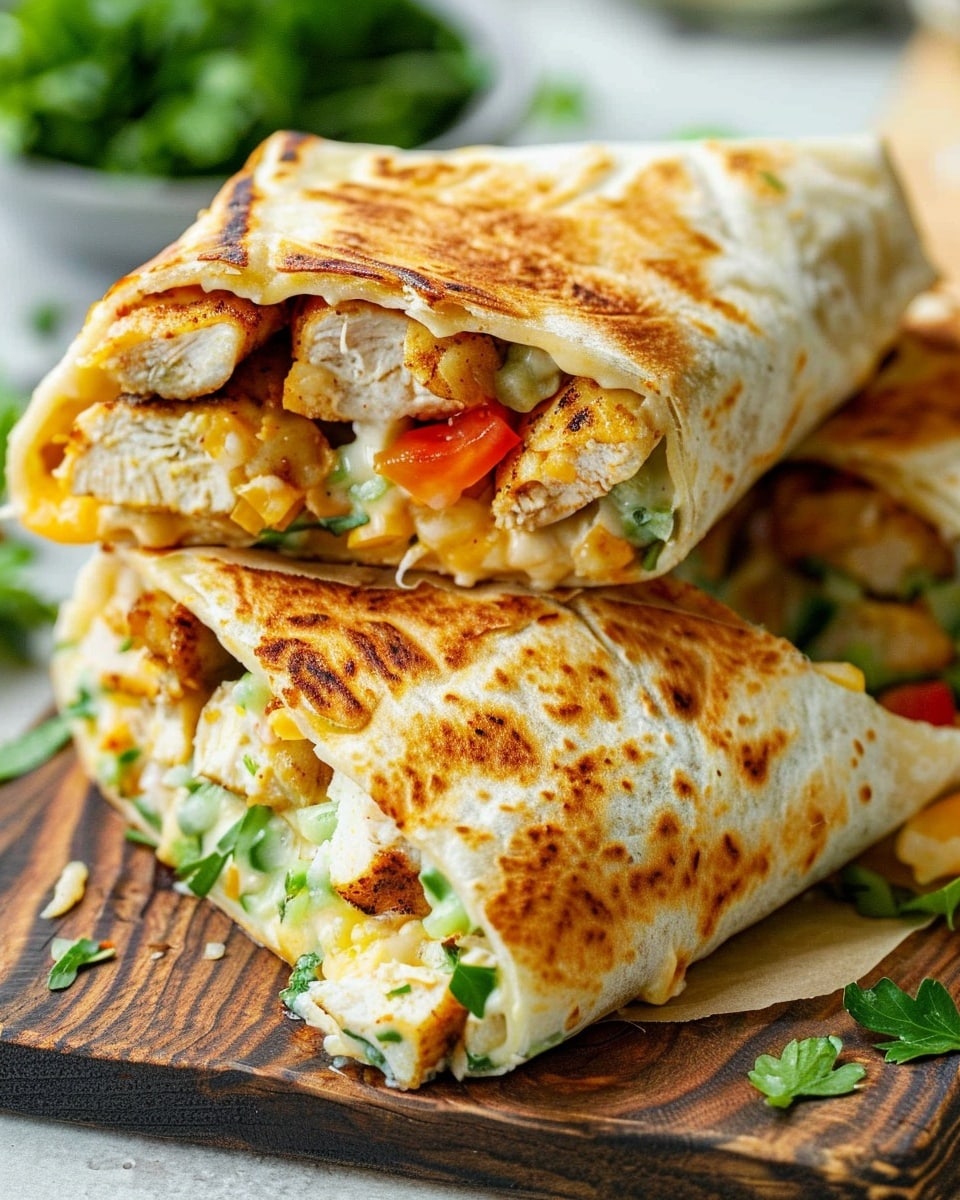 Cheesy Garlic Chicken Wraps