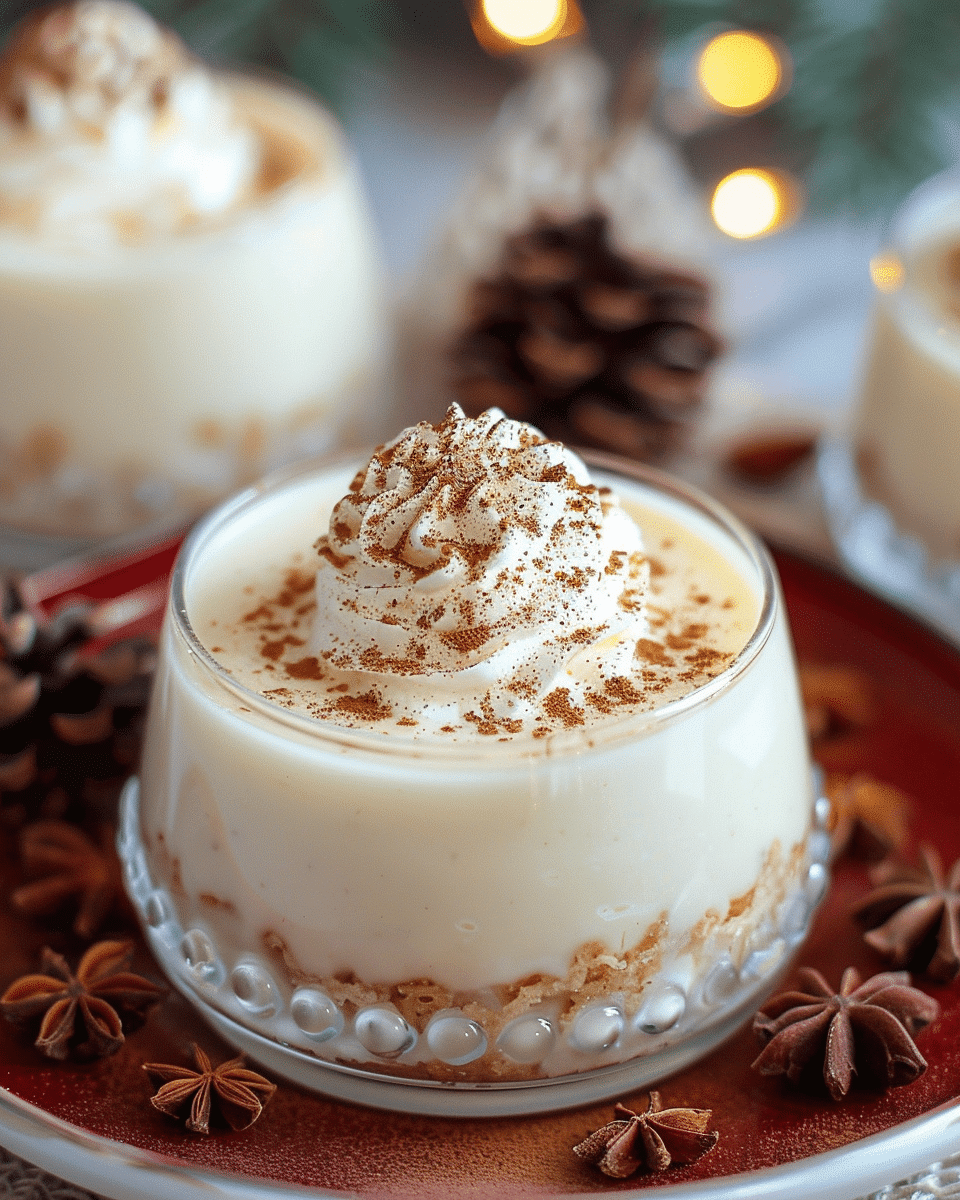 Eggnog Panna Cotta with Nutmeg Whipped Cream