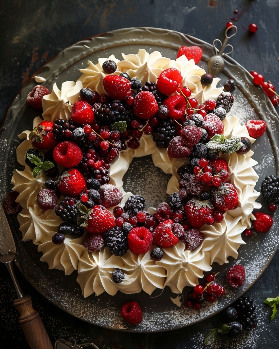 Holiday Berry Meringue Wreath