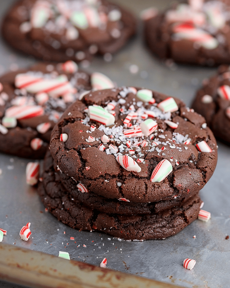 Hot Chocolate Peppermint Fudge Cookies