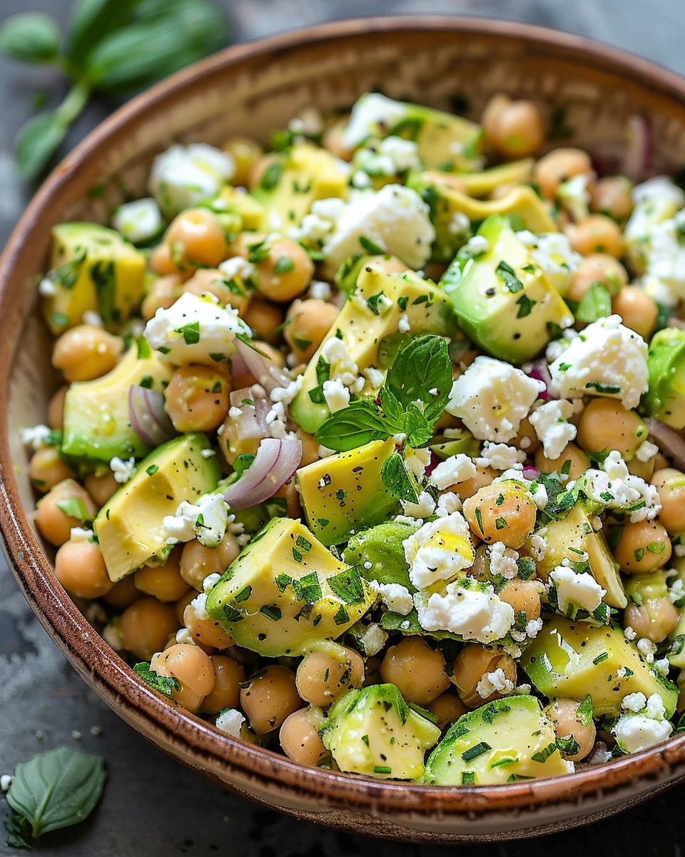 Chickpea Feta Avocado Salad