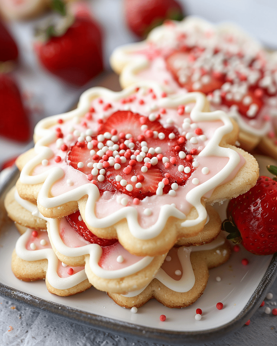 Strawberry Pop Tart Sugar Cookies