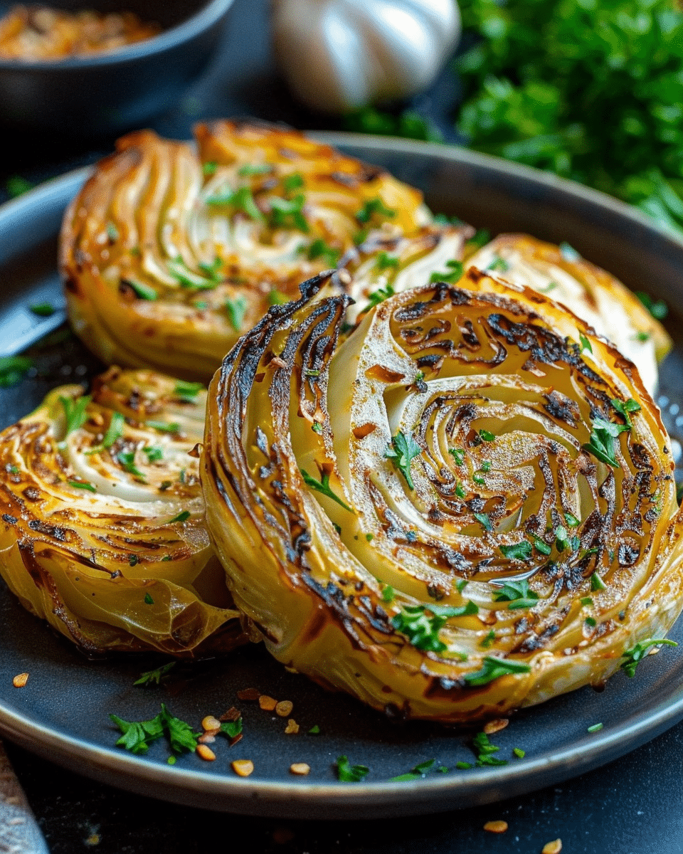 Oven Roasted Garlic Cabbage Steaks