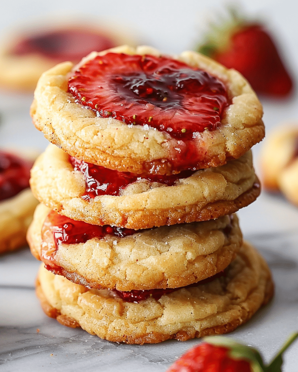 Strawberry Cheesecake Cookies Recipe with Homemade Jam