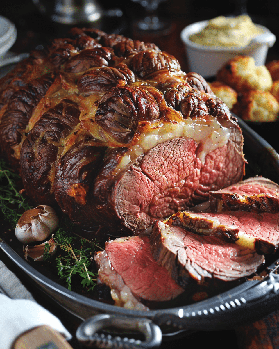 Roast Prime Rib of Beef with Yorkshire Pudding