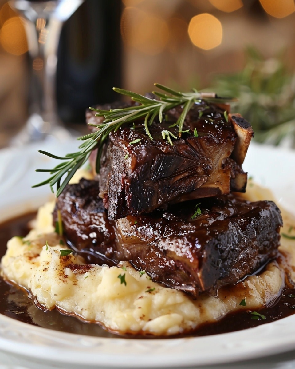Irresistible Braised Short Ribs with Red Wine & Garlic Mash