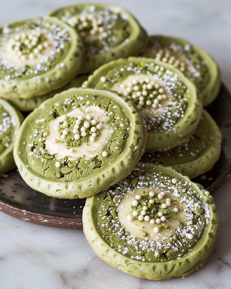 Brown Butter White Chocolate Matcha Cookies
