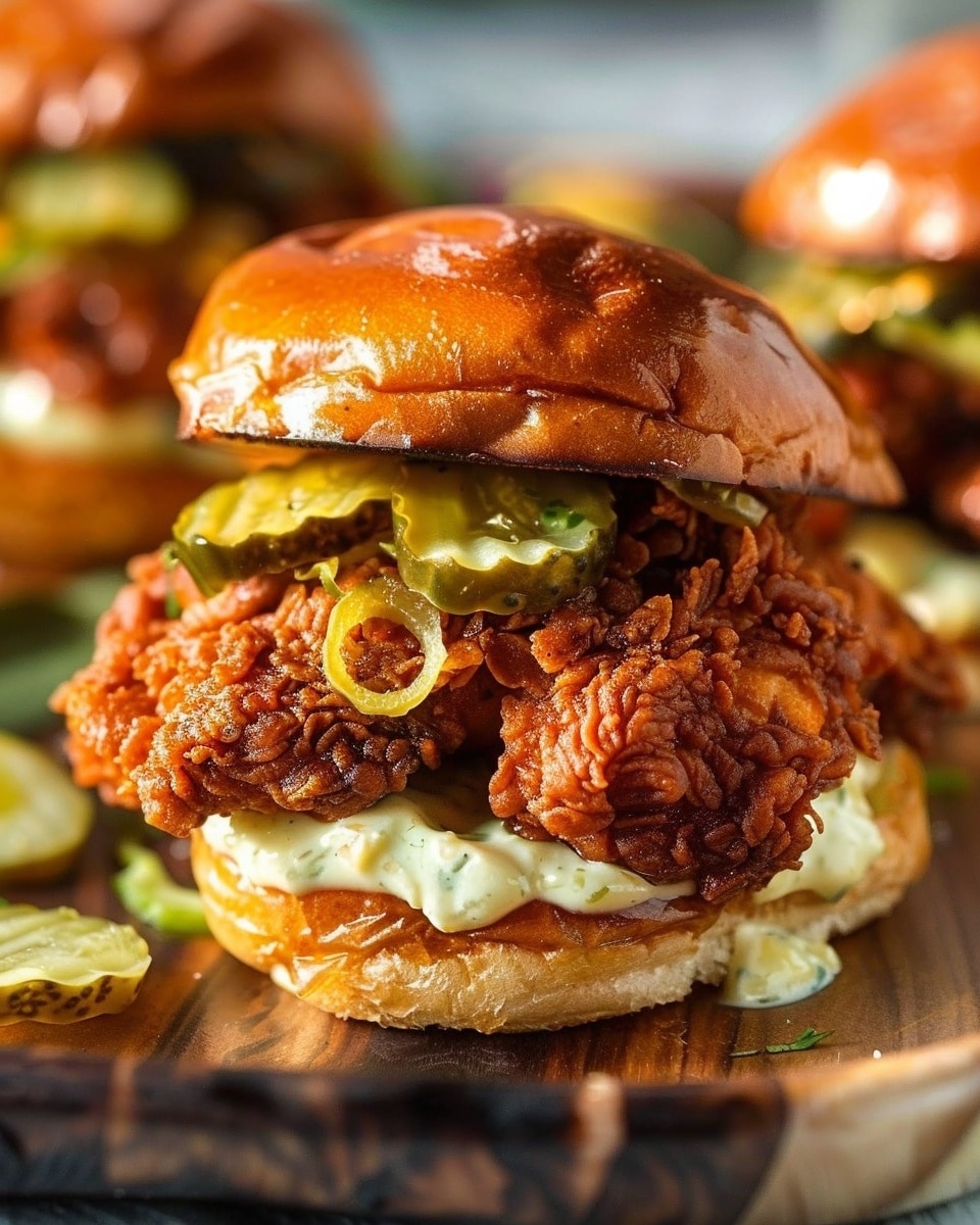 Nashville Hot Chicken Sliders with Dill Pickle Aioli