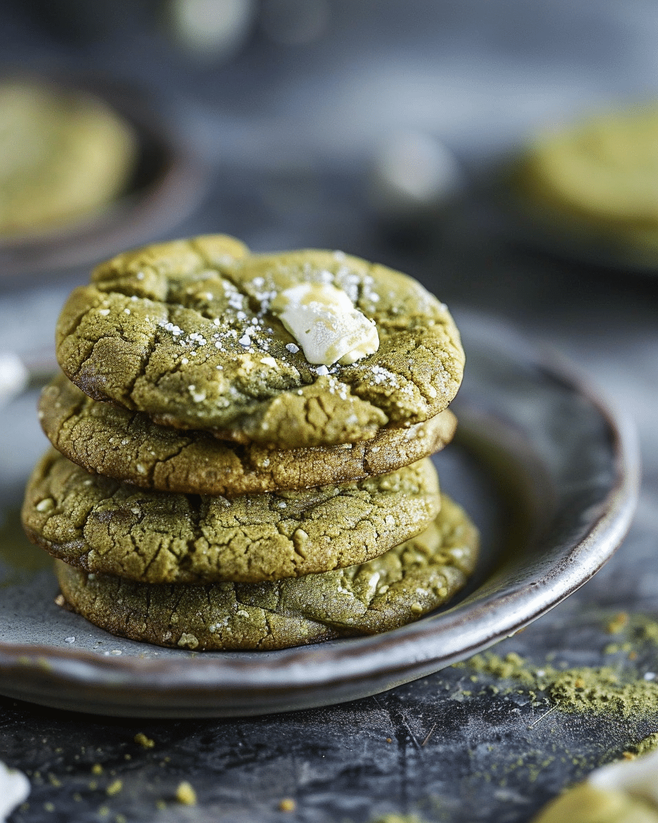 Brown Butter White Chocolate Matcha Cookies