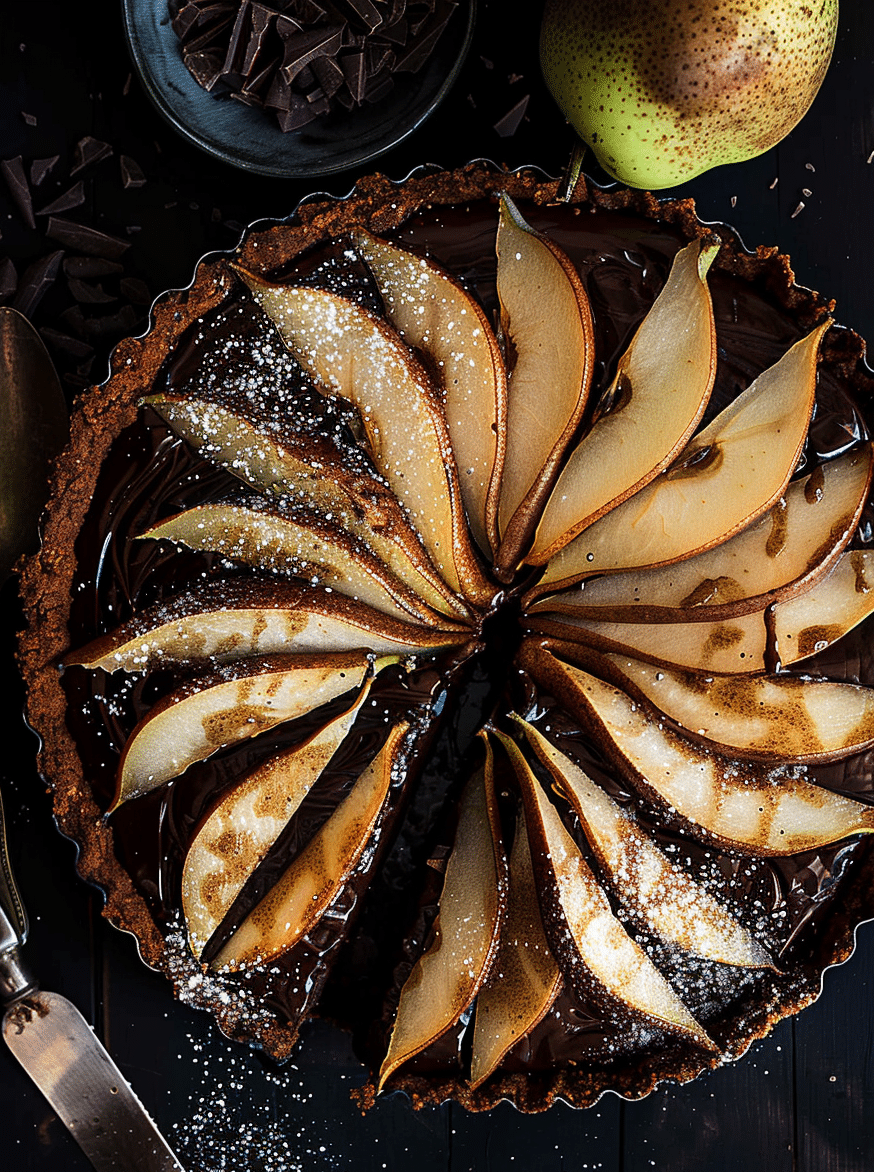 Pear and Chocolate Tart