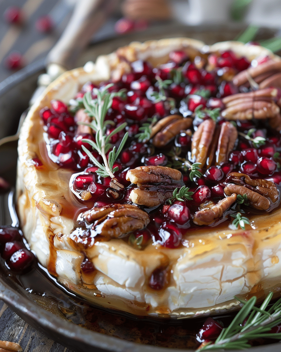 Baked Brie with Honey Balsamic Cranberries