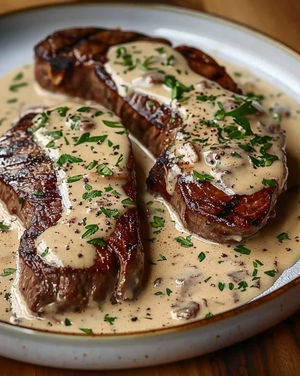 Juicy Steak with Heavenly Garlic Cream Sauce