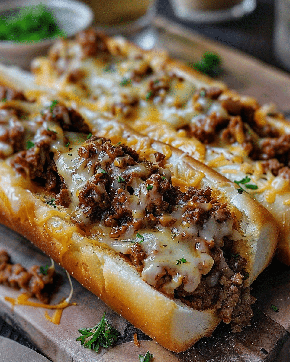 Cheesy Garlic Bread Sloppy Joes
