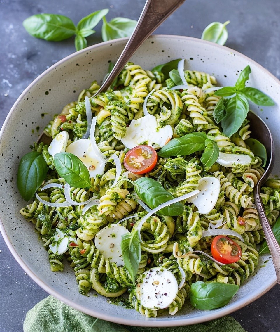Pesto Pasta Salad with Mozzarella