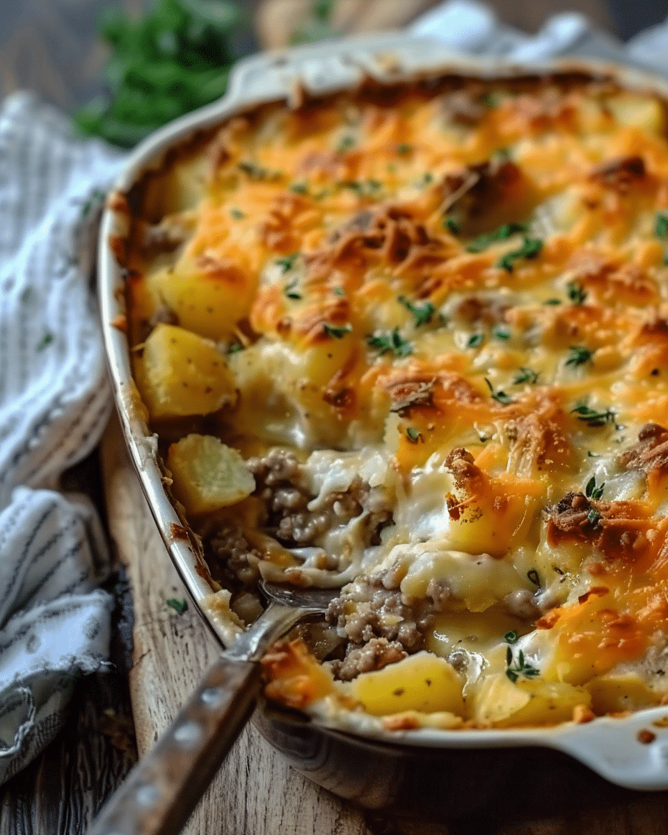 Easy Hamburger Potato Casserole