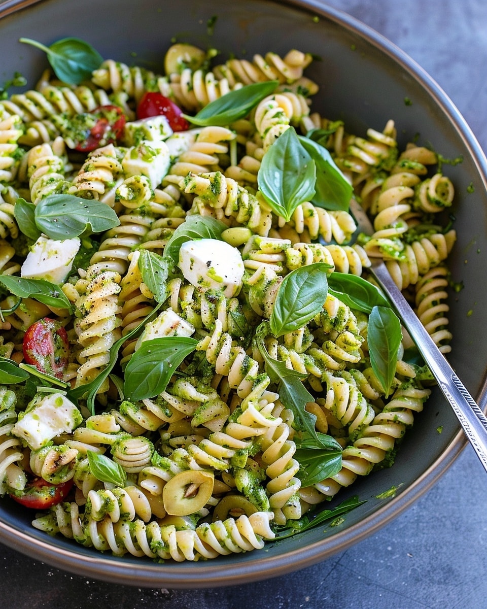 Pesto Pasta Salad with Mozzarella