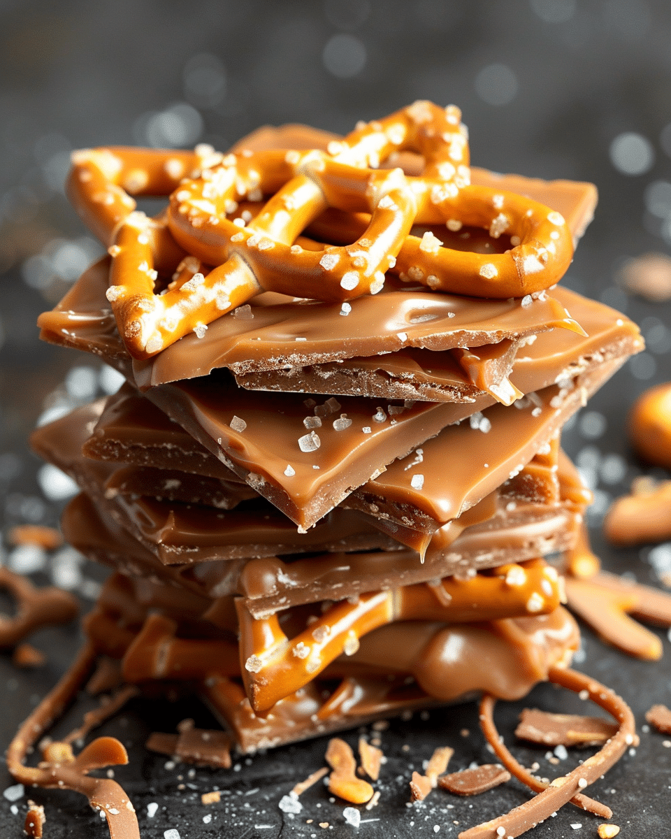 The Best Salted Caramel Pretzel Bark