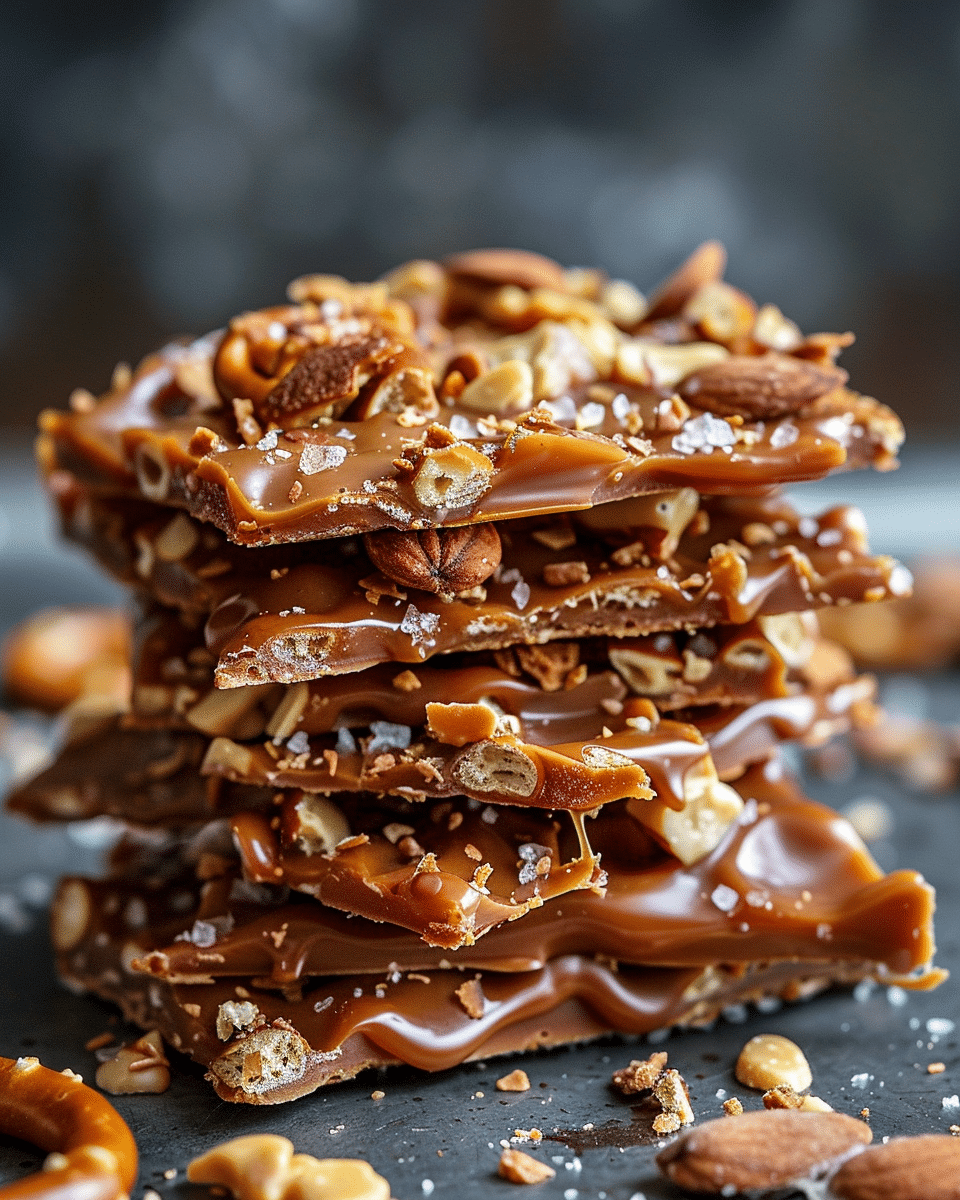 The Best Salted Caramel Pretzel Bark