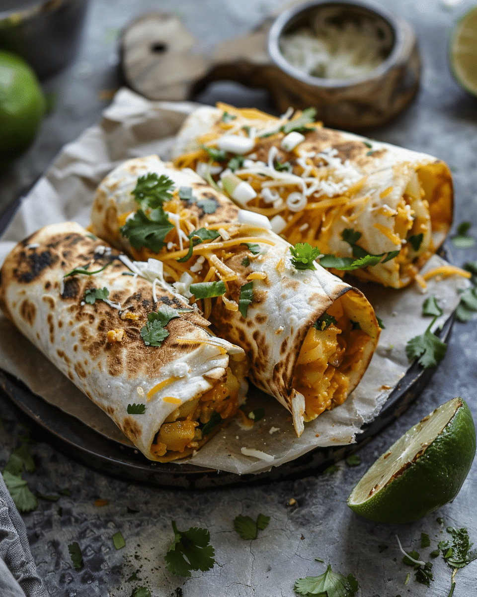 Cheesy Potato Burritos
